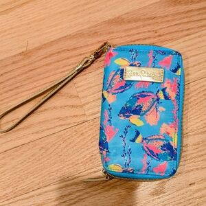Lilly Pulitzer Tropical Blue and Pink Card Holder